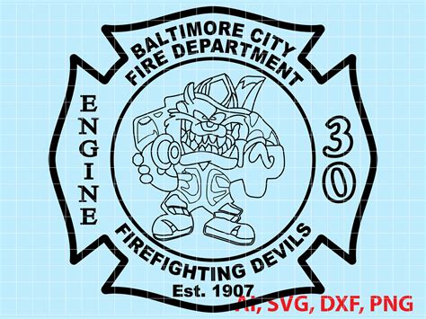 Baltimore City Fire Department Logo Seal Badge Custom Ai - Etsy