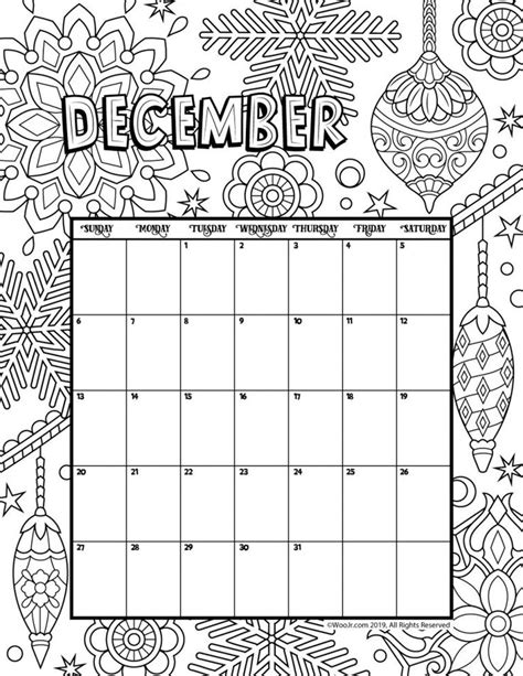 Free Printable Coloring Page Calendar - TyresefvMccall