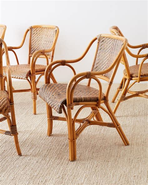 Woven French Bistro Style Rattan Dining Chairs at 1stDibs | woven bistro chairs, french bistro ...