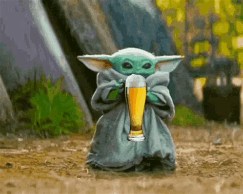 Baby Yoda Beer GIF – Baby Yoda Beer Star Wars – discover and share GIFs