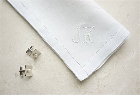 Custom Men's Monogrammed Embroidered Handkerchief, Pocket Square ...