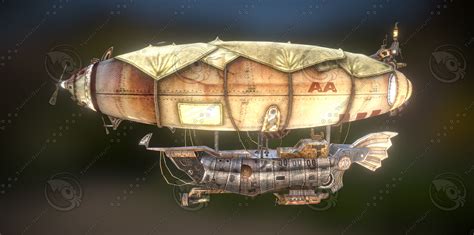 3d model steampunk zeppelin