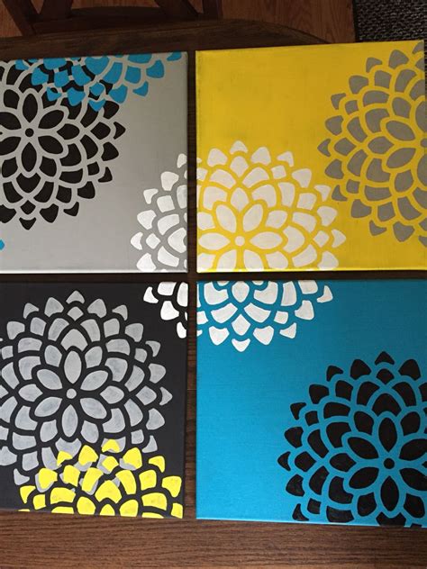 Easy canvas paintings. Stencil from michaels and hand painted petals. Mandala Art, Mandala Wall ...