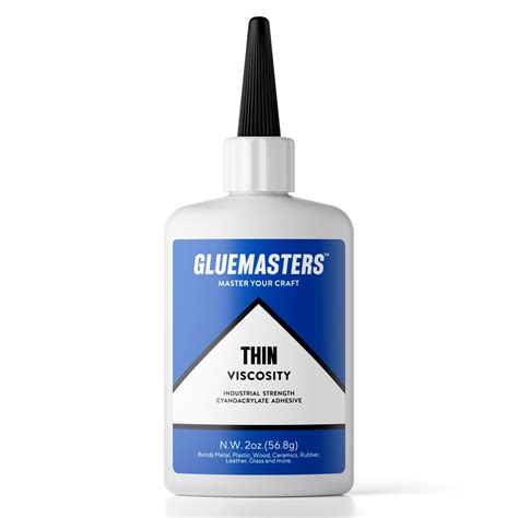 Glue Masters Premium Thin Super Glue - 2oz Bottle with Protective Cap ...