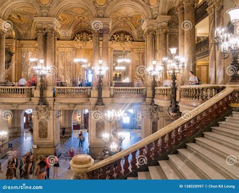 Interior View of the Famous Monumental Stairway of Palais Garnier ...