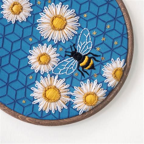 15+ modern bee embroidery pattern options - Swoodson Says