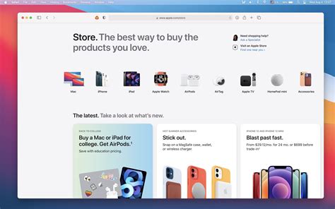 Apple's online store redesign includes a Store tab for quick navigation