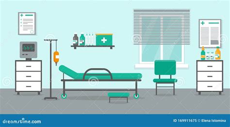 Hospital Emergency Room Interior Illustration. Stock Vector - Illustration of check, hall: 169911675