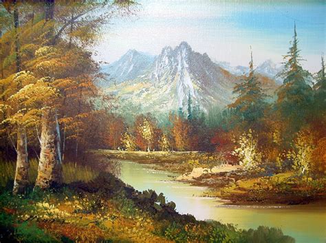 Vintage landscape oil painting by Hendel