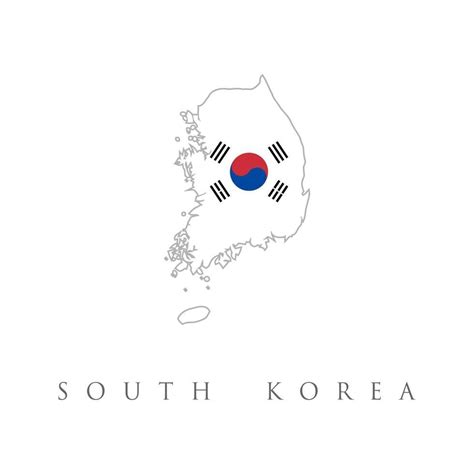 Download South Korea flag on map of country. Icon with map white South ...