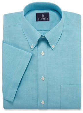 STAFFORD Stafford Travel Short-Sleeve Wrinkle-Free Oxford Dress Shirt