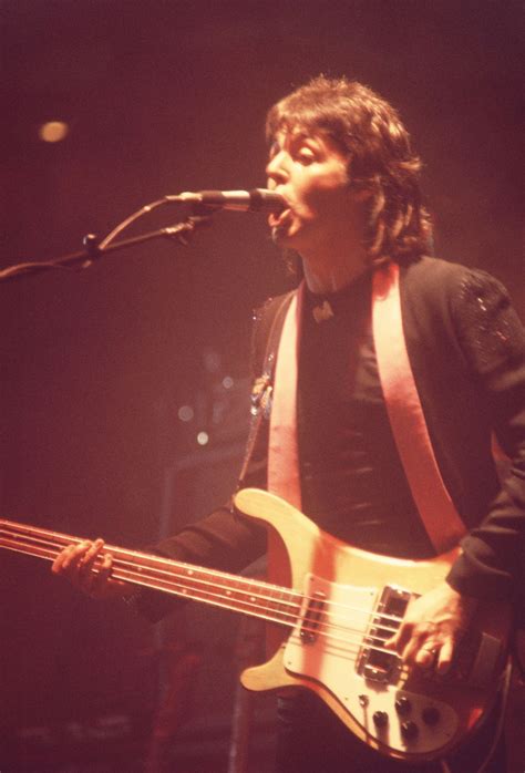 Paul McCartney of Wings performing at the Chicago Stadium in June, 1976 ...