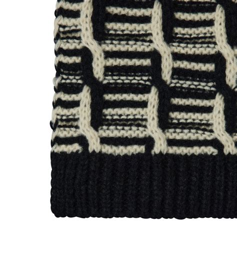 Cable knit scarf - Black print