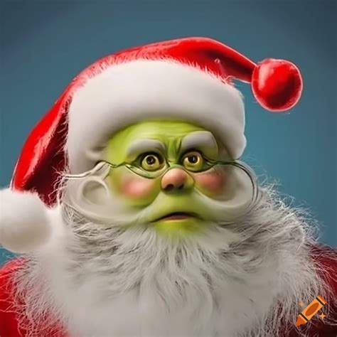 Symmetrical image of santa claus and the grinch during christmas on Craiyon