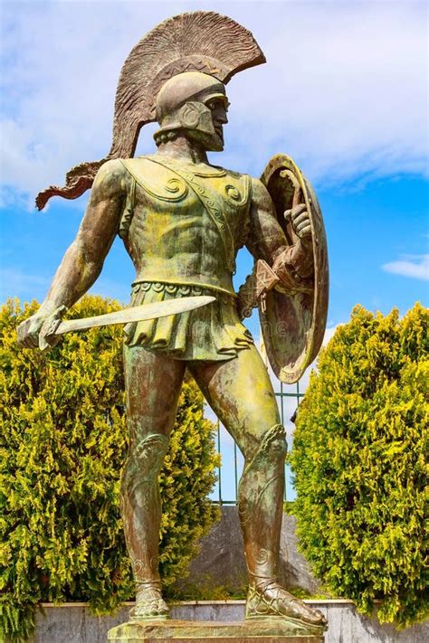 Leonidas Statue At Sparta, Greece Stock Image - Image of bronze, armor ...