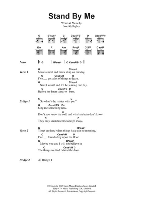 Oasis "Stand By Me" Sheet Music Notes | Download Printable PDF Score 41715