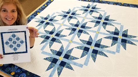 SUPER EASY CURVES!!! - Free "Cathedral Stars" Quilt Pattern! - YouTube