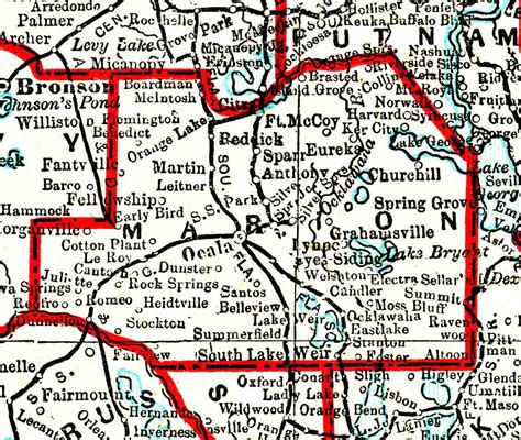 Marion County, 1893 | Map of florida, Marion county florida, Marion county