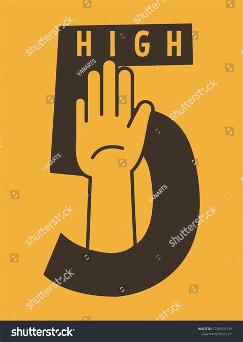 High Five T Shirt Vector Graphic Stock Vector (Royalty Free) 1748526119