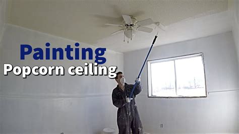 HOW TO PAINT POPCORN CEILING - YouTube