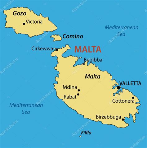 Republic of Malta - vector map Stock Vector Image by ©pavalena #11398769