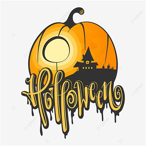 Hand Drawn Pumpkin Vector Hd Images, Hand Drawn Halloween Letter With The House In The Pumpkin ...