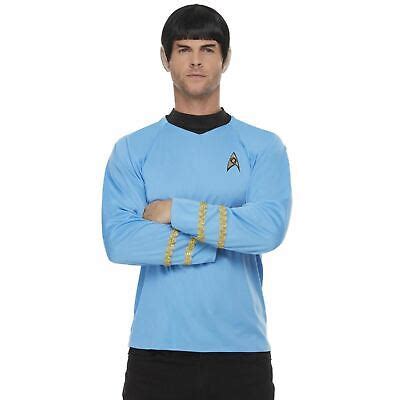 Adults Mens Star Trek Mr Spock Costume Sci-Fi Space Fancy Dress Outfit ...