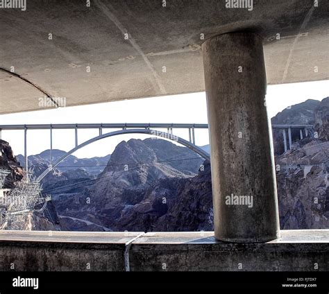 Historic Hoover Dam Bypass Bridge Amidst Rock Formation Stock Photo - Alamy