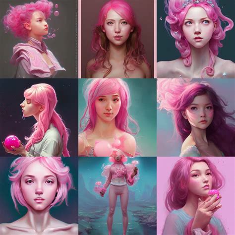 cute pink bubblegum slime girl, Mark Edward Fischbach, | Stable ...