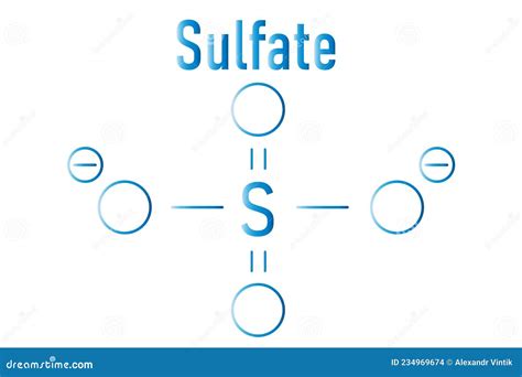 Skeletal Formula of Sulfate Anion, Chemical Structure. Stock Vector ...