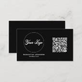 Modern Black QR Code Business Card | Zazzle