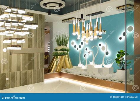 Led Chandelier Lighting Showroom Front Stock Image - Image of decorative, floor: 138041815