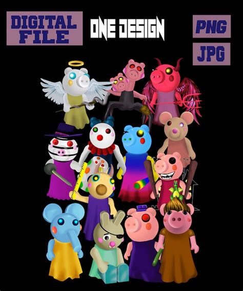 PNG and Jpg Piggy Roblox Game Gaming 13 Characters in One - Etsy