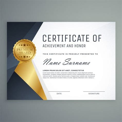 Golden black certificate of honor Free Vector Free Business Cards ...