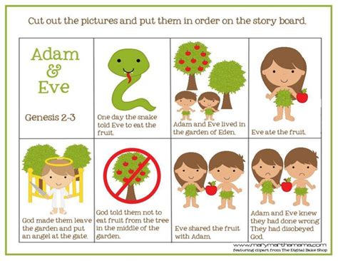 Adam and Eve Story for Kids [Free Printable Activities] – Mary Martha Mama in 2020 | Adam and ...