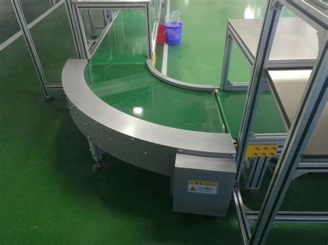PVC Belt Turning Circle Conveyor 90 Degree Curve Conveying Machine Adjustable Speed Selection ...