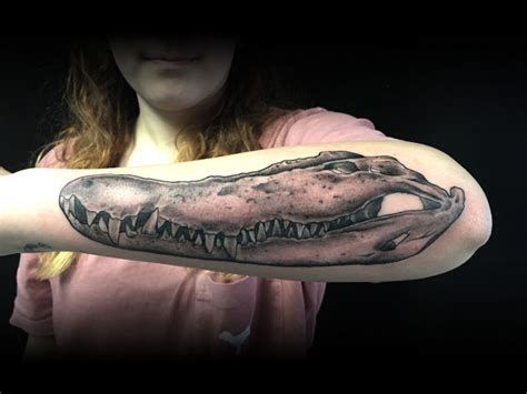 Crocodile Skull Tattoo