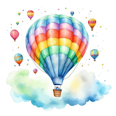 Premium AI Image | beautiful Balloon Colors and Patterns watercolor Carnival clipart illustration