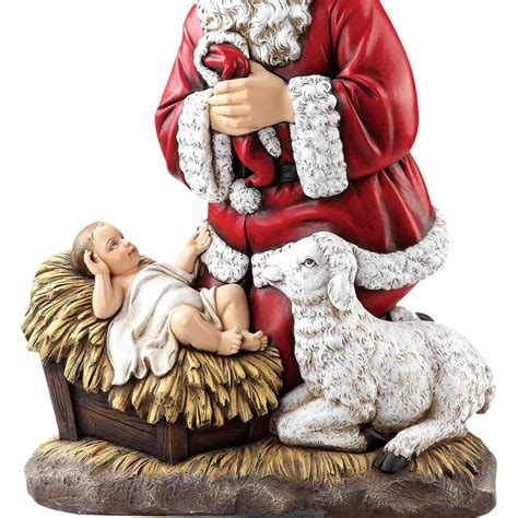 Joseph's Studio Kneeling Santa With Baby Jesus Christmas Figurine ...