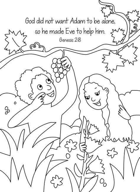 Free Bible Coloring Pages Of Adam And Eve - Coloring Home