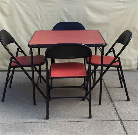 vintage samsonite card table and chairs card table by macandmarys | Card table and chairs, Red ...