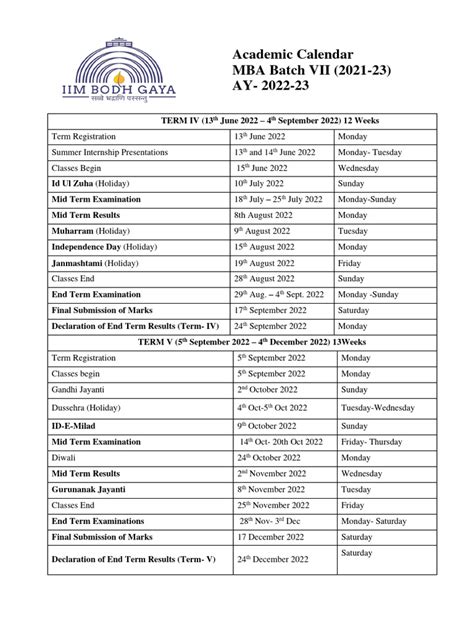 Academic Calendar 2nd Year | PDF | Academic Term