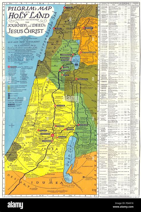 ISRAEL: mapa de peregrino de Tierra Santa viaje de investigación ...