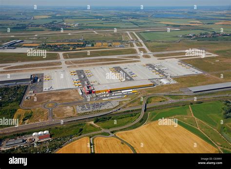 Aerial view, Leipzig International Airport, cargo airport, Schkeuditz ...