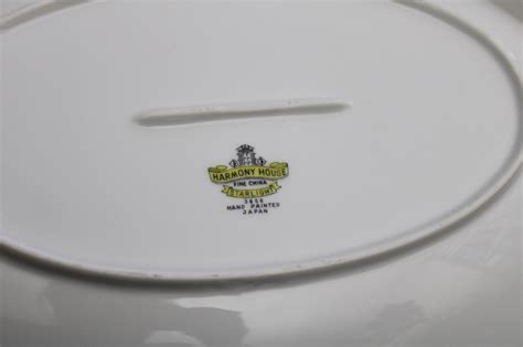 vintage Starlight Harmony House china platinum silver on white platters ...