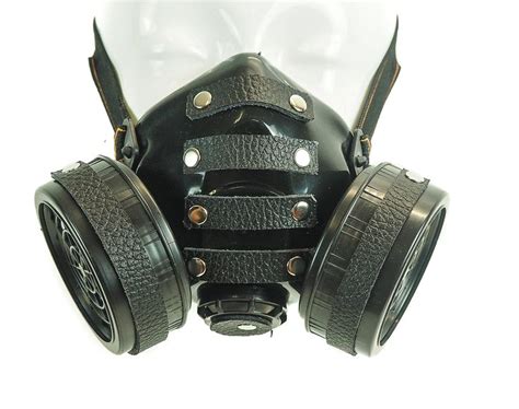 Halloween Costumes Make-up : Cybergoth Steampunk Black Leather Real Gas Mask Dual Filter ...