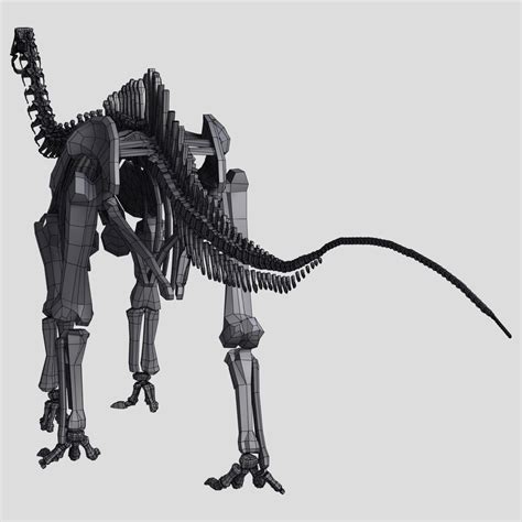 3d dino skeleton diplodocus bones