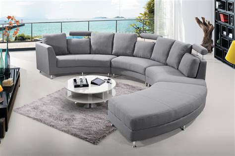 Italian Design Circular Sofa - Light Grey Fabric