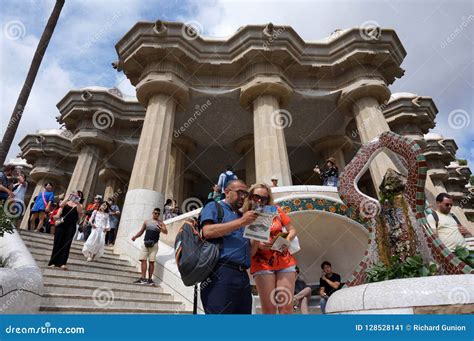 Looking at a Map at Park Guell Editorial Photo - Image of architecture ...