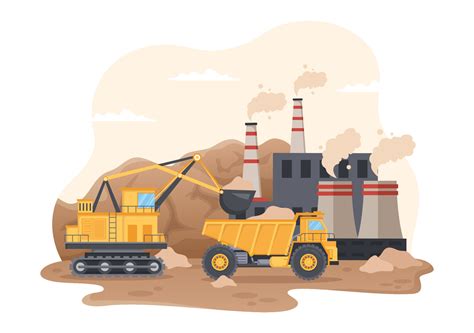 Mining Company with Heavy Yellow Dumper Trucks for Coal Mine Industrial ...